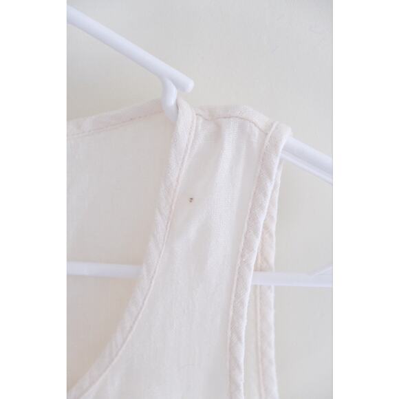 Beaton Linen Pocket Jumpsuit Womens S White Relaxed Boho Lagenlook Coastal - Picture 5 of 10